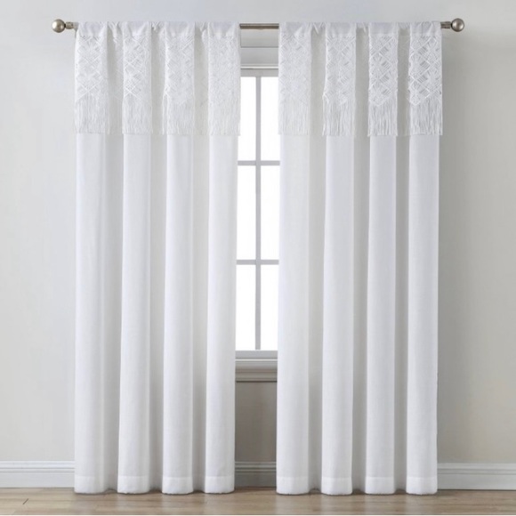 Opalhouse Accents Opalhouse Macrame Attached Valance Curtain 84
